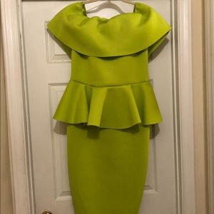 Scuba off the shoulder midi dress